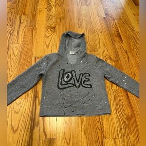 Girls Cropped Lightweight Fleece Hooded Top